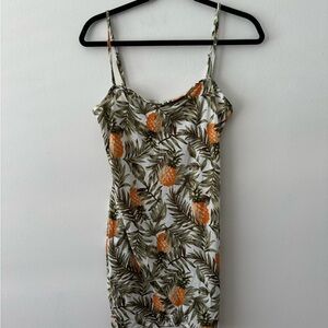 Tropical Pineapple Print Dress